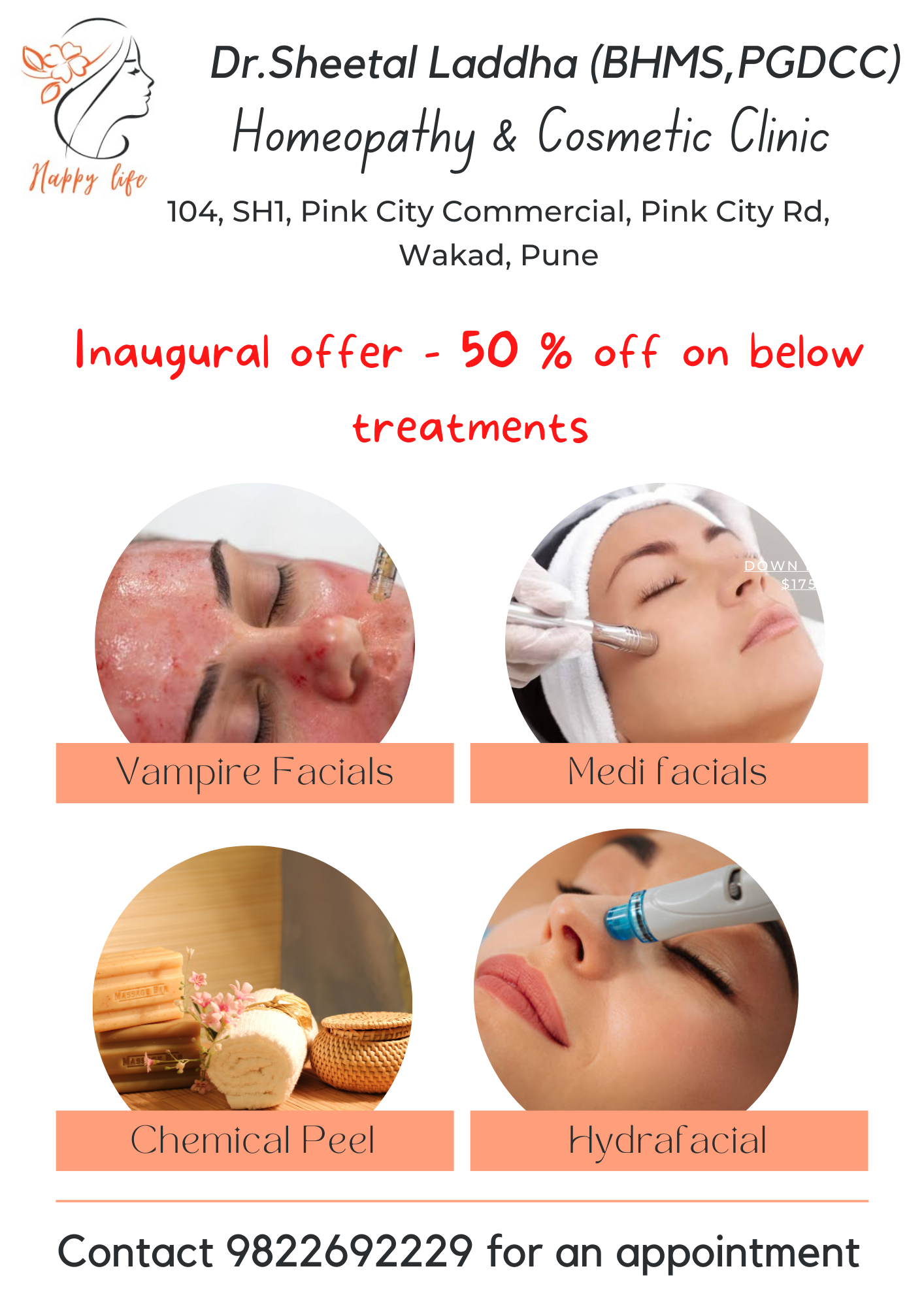 50 % discount on skin treatment 
